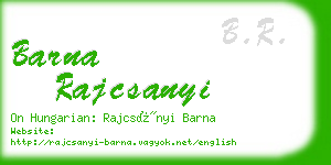 barna rajcsanyi business card